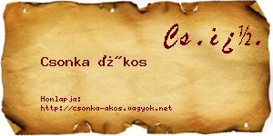 Csonka Ákos névjegykártya